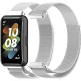 Nezih Case Huawei Band 7 Uyumlu Milano Hasır Örgü Metal Magnet Pratik Kordon - Gümüş
