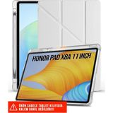 Nezih Case Huawei Honor Pad X8A 11 Inç Uyumlu Akıllı Kapak Kalem Bölmeli Tri Folding Tablet Kılıfı - Açık Gri