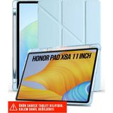 Nezih Case Huawei Honor Pad X8A 11 Inç Uyumlu Akıllı Kapak Kalem Bölmeli Tri Folding Tablet Kılıfı - Açık Mavi
