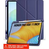 Nezih Case Huawei Honor Pad X8A 11 Inç Uyumlu Akıllı Kapak Kalem Bölmeli Tri Folding Tablet Kılıfı - Lacivert