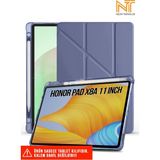 Nezih Case Huawei Honor Pad X8A 11 Inç Uyumlu Akıllı Kapak Kalem Bölmeli Tri Folding Tablet Kılıfı - Lavanta - Gri