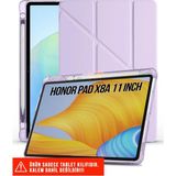Nezih Case Huawei Honor Pad X8A 11 Inç Uyumlu Akıllı Kapak Kalem Bölmeli Tri Folding Tablet Kılıfı - Lila