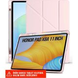 Nezih Case Huawei Honor Pad X8A 11 Inç Uyumlu Akıllı Kapak Kalem Bölmeli Tri Folding Tablet Kılıfı - Rose Gold