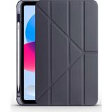 Nezih Case Huawei Honor Pad X9 11.5 Uyumlu Akıllı Kapak Kalem Bölmeli Tri Folding Tablet Kılıfı - Koyu Gri
