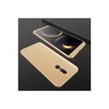 Nezih Case Huawei Mate 10 Lite ile Uyumlu 360 Full Koruma 3 Parça Slim Sert Silikon Kılıf, Gold