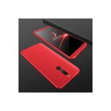 Nezih Case Huawei Mate 10 Lite ile Uyumlu 360 Full Koruma 3 Parça Slim Sert Silikon Kılıf, Kırmızı