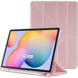 Nezih Case Huawei Matepad Pro 12.2 Inç Uyumlu Akıllı Kapak Kalem Bölmeli Tri Folding Tablet Kılıfı - Pembe