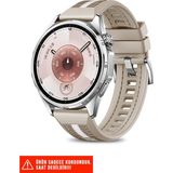 Nezih Case Huawei Watch Buds / Watch 5 / Watch 4 / 4 Pro / Watch 3 / 3 Pro Uyumlu Dikişli Lansman Kordon 22MM - Starlight