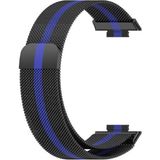 Nezih Case Huawei Watch Fit 2 Uyumlu Metal Örgü Hasır Mıktanıslı Pratik Kordon - Siyah - Mavi