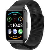 Nezih Case Huawei Watch Fit 2 Uyumlu Metal Örgü Hasır Mıktanıslı Pratik Kordon - Siyah - Metal Hasır Kordon