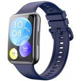 Nezih Case Huawei Watch Fit 2 Uyumlu Spor Jel Silikon Lacivert Kordon