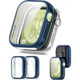 Nezih Case Huawei Watch Fit 3 Uyumlu Yumuşak Silikon 360 Tam Koruma Kasa ve Ekran Koruyucu - Lacivert