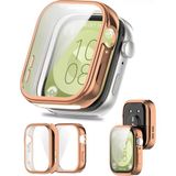 Nezih Case Huawei Watch Fit 3 Uyumlu Yumuşak Silikon 360 Tam Koruma Kasa ve Ekran Koruyucu - Rose