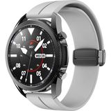 Nezih Case Huawei Watch Gt / Gt2 / Gt3 42mm / Gt4 41mm (20mm) Uyumlu Magnet Tokalı Ayarlı Silikon Kordon - Gri