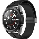 Nezih Case Huawei Watch Gt / Gt2 / Gt3 42mm / Gt4 41mm (20mm) Uyumlu Magnet Tokalı Ayarlı Silikon Kordon - Siyah