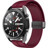 Nezih Case Huawei Watch GT4 46mm / GT3 46mm / Gt3 Elite 46mm (22mm) Uyumlu Magnet Tokalı Ayarlı Silikon Kordon - Mürdüm