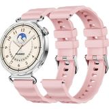 Nezih Case Huawei Watch GT6 41mm / Gt5 / Gt4 / 41mm Uyumlu ZigZag Tasarımlı Silikon Kordon 18MM - Pembe