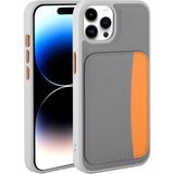 Nezih Case iPhone 15 Pro Max Uyumlu Kart Bölmeli Renkli Tuşlu Suni Deri Cüzdanlı Kılıf - Koyu Gri