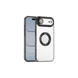 Nezih Case iPhone 17 Air ile Uyumlu, Şeffaf Kamera Korumalı, Renkli Köşeli, TPU Silikon Kılıf, Siyah