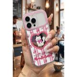 Nezih Case iPhone 17 Pro Max Uyumlu Premium Pembe Kedi ve Fiyonk Desenli Aynalı Telefon Kılıfı