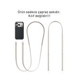 Nezih Case iPhone 17 Serisiyle Uyumlu Çapraz Telefon Askısı, Açık Gri
