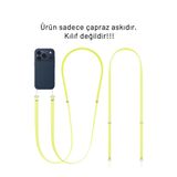 Nezih Case iPhone 17 Serisiyle Uyumlu Çapraz Telefon Askısı, Neon Sarı