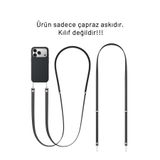 Nezih Case iPhone 17 Serisiyle Uyumlu Çapraz Telefon Askısı, Siyah