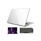 Nezih Case MacBook Pro 2023 14 inç M2 Pro/Max A2779 ile Uyumlu Klavye Kılıfı ve Ekran Koruyucu Set, Beyaz