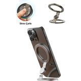 Nezih Case Magsafe Uyumlu Metal Stres Çarklı Telefon Tutucu 360° Döner Stand - Gri