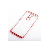 Nezih Case Oppo A9 2020 ile Uyumlu Lazer Boyalı Şeffaf Esnek Silikon Kılıf, Kırmızı