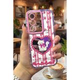 Nezih Case Realme C75 ile Uyumlu Premium Pembe Kedi ve Fiyonk Desenli Aynalı Telefon Kılıfı
