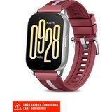 Nezih Case Redmi Watch 5 Active / Redmi Watch 5 Lite Uyumlu Dikişli Lansman Kordon 22MM - Kırmızı