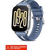 Nezih Case Redmi Watch 5 Active / Redmi Watch 5 Lite Uyumlu Dikişli Lansman Kordon 22MM - Koyu Mavi