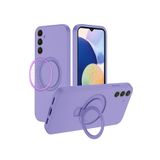Nezih Case Samsung Galaxy A25 Uyumlu Içi Kadife Stand Olabilen Halka Yüzüklü Kılıf - Lila