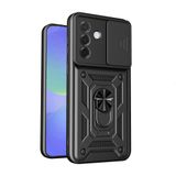 Nezih Case Samsung Galaxy A27 Uyumlu Magnetik Standlı Kamera Korumalı Sürgülü Kılıf (Siyah)