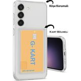 Nezih Case Samsung Galaxy A35 Uyumlu Kılıf Airbag Tasarımlı Şeffaf Kartlıklı G-Kart Kapak - Beyaz