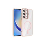 Nezih Case Samsung Galaxy A35 Uyumlu Magsafeli Kapak Kılıf, Standlı, Kamera Lens Hediyeli, Pembe