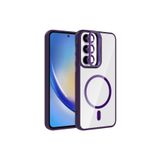 Nezih Case Samsung Galaxy A35 Uyumlu Magsafeli Standlı Kamera Lens Hediyeli Kapak Kılıf, Derin Mor