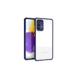 Nezih Case Samsung Galaxy A72 Uyumlu Renkli Tırtıklı Kenarlı Silikon Kılıf, Lacivert