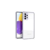 Nezih Case Samsung Galaxy A72 Uyumlu Renkli Tırtıklı Kenarlı Silikon Kılıf, Mor