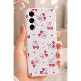 Nezih Case Samsung Galaxy S23 FE Uyumlu Yumuşak Silikon Şeffaf Kapak, Kalpli Kiraz Tasarım