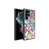 Nezih Case Samsung Galaxy S23 Ultra Uyumlu Aynalı Desenli Kamera Korumalı Parlak Kapak Kılıf, Kalp