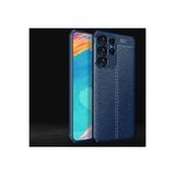 Nezih Case Samsung Galaxy S23 Ultra Uyumlu Deri Görünümlü Dikiş Desenli Kamera Korumalı Kılıf, Lacivert