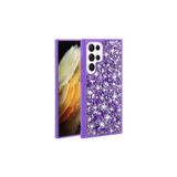 Nezih Case Samsung Galaxy S23 Ultra Uyumlu Kamera Korumalı Parlak Taşlı Kapak Kılıf, Mor
