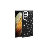 Nezih Case Samsung Galaxy S23 Ultra Uyumlu Kamera Korumalı Parlak Taşlı Kapak Kılıf, Siyah