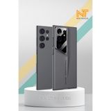 Nezih Case Samsung Galaxy S23 Ultra Uyumlu, Ultra İnce, Kameralı Korumalı, Sert Rubber Procase Kapak Kılıf, Gri