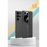 Nezih Case Samsung Galaxy S23 Ultra Uyumlu, Ultra İnce, Kameralı Korumalı, Sert Rubber Procase Kapak Kılıf, Siyah