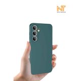Nezih Case Samsung Galaxy S24 FE Uyumlu Kadife İç Yüzeyli Silikon Kılıf, Koyu Yeşil