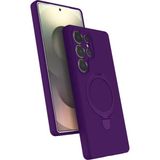 Nezih Case Samsung Galaxy S25 Ultra Uyumlu Içi Kadife Stand Olabilen Halka Yüzüklü Kılıf - Mor