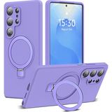 Nezih Case Samsung Galaxy S26 Ultra Uyumlu Içi Kadife Stand Olabilen Halka Yüzüklü Şık Kılıf - Lila